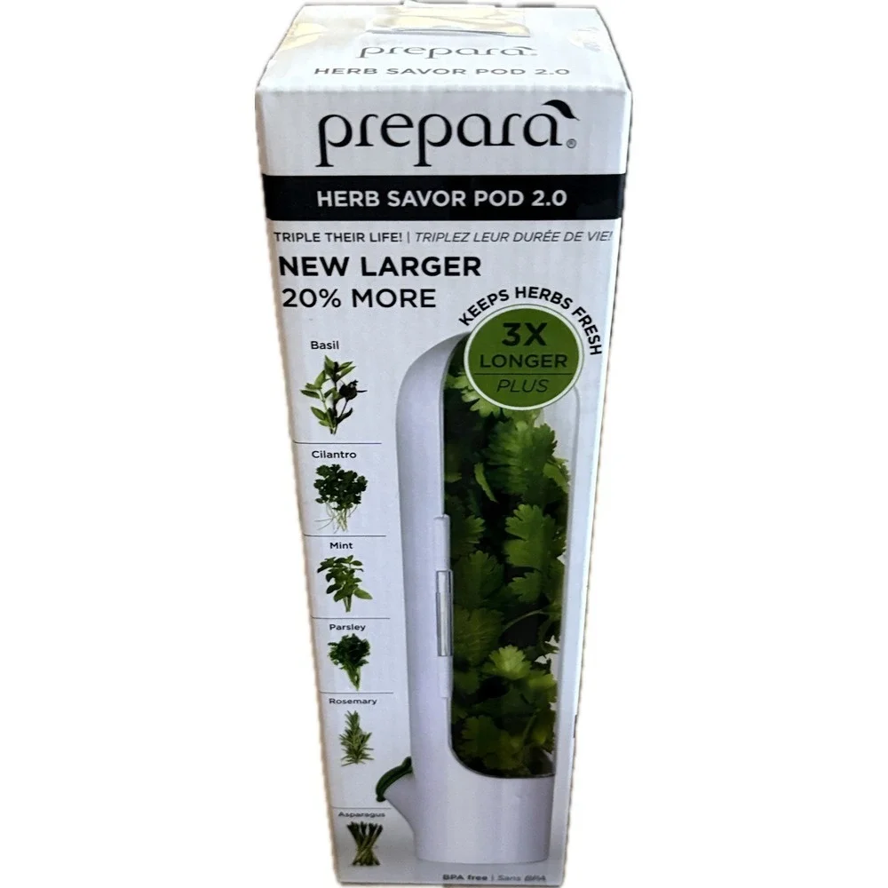 Prepara Herb Savor Pod 2.0 White Large Herb Keeper Fresh Storage New In Box